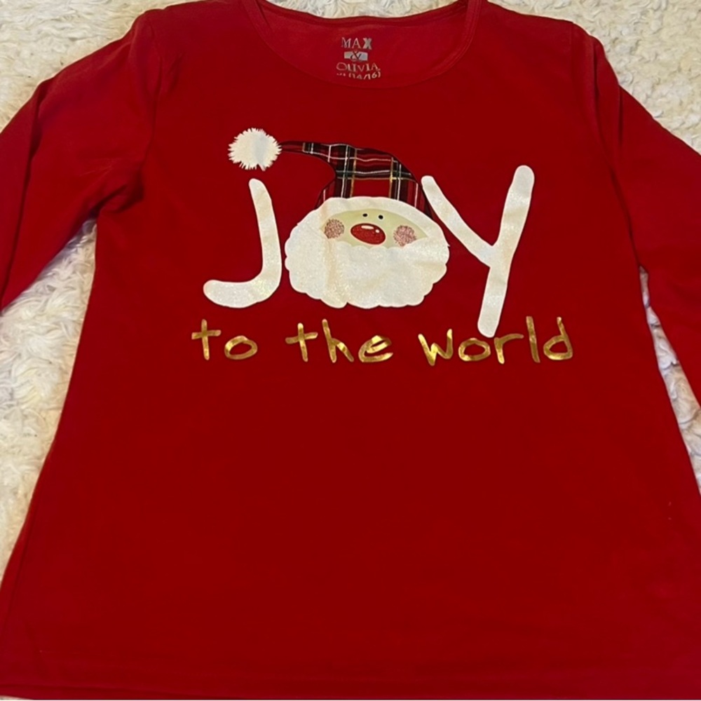 Red 'Joy to the World' Long-Sleeve Kids Holiday Tee